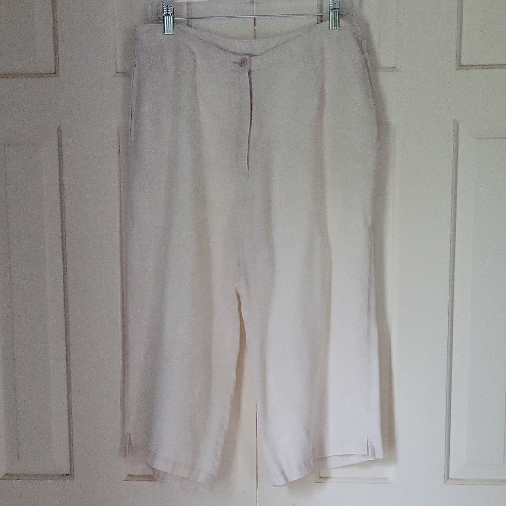 Cristian Trapani Wide Leg Linen Capris Sz Large